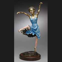 bronze table top dance sculpture created by Carol Sakai entitled Pura Vida