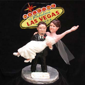 Las Vegas custom wedding sculpture cake topper by Carol S Sakai, artist