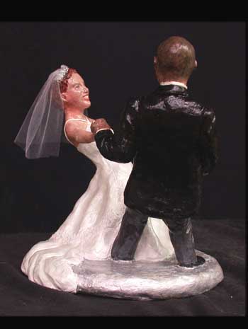 Dancing Forever custom wedding sculpture cake topper by Carol S Sakai, artist
