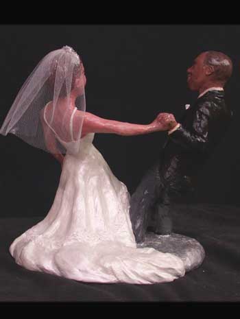 Dancing Forever custom wedding sculpture cake topper by Carol S Sakai, artist