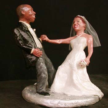 Dancing Forever-custom wedding sculpture cake topper by Carol S Sakai, artist