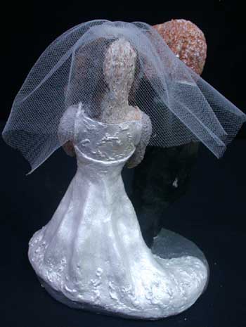 Freida & Mulligan dog custom wedding sculpture cake topper by Carol S Sakai, artist