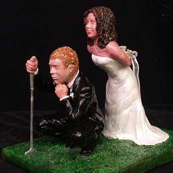 Away we go-custom cake topper wedding sculpture by Carol S Sakai