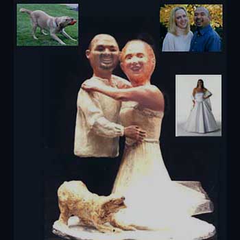 custom wedding sculpture cake topper by Carol S Sakai, artist