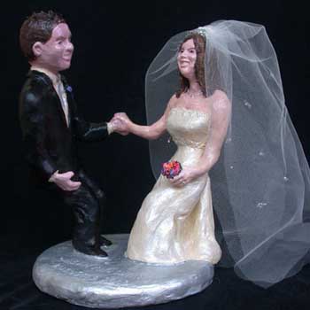 custom cake topper wedding sculpture by Carol S Sakai, artist
