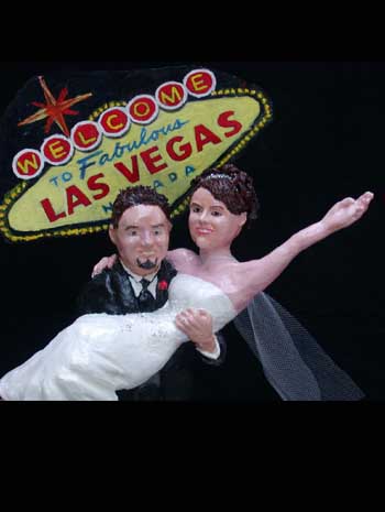 Las Vegas wedding sculpture cake topper by Carol S Sakai