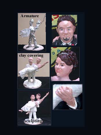 custom wedding sculpture cake topper by Carol S Sakai, artist