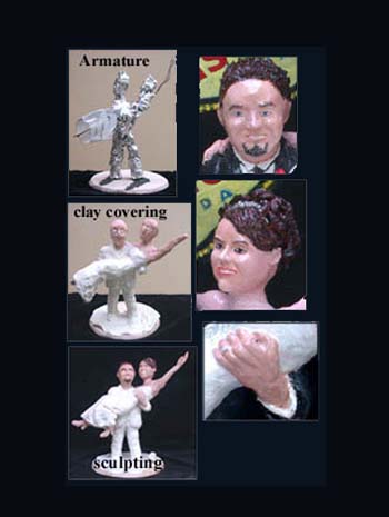 custom wedding sculpture cake topper by Carol S Sakai, artist