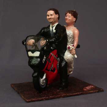Just Married wedding sculpture cake topper by Carol S Sakai
