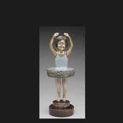 bronze table top dance sculpture created by Carol Sakai entitled Tiny Tutus